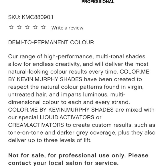 4–KEVIN MURPHY COLOR.ME Professional color tubes-4 FULL SIZE—3 color and a toner - Picture 6 of 8